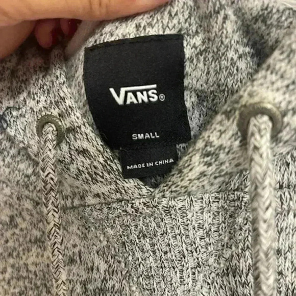 Vans Gray Pullover Sweatshirt Men's Size Small Leather Vans Patch Fall - Picture 9 of 9